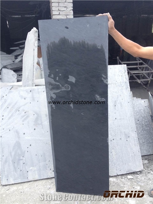 Black Slate Slabs & Tiles, China Black Slate