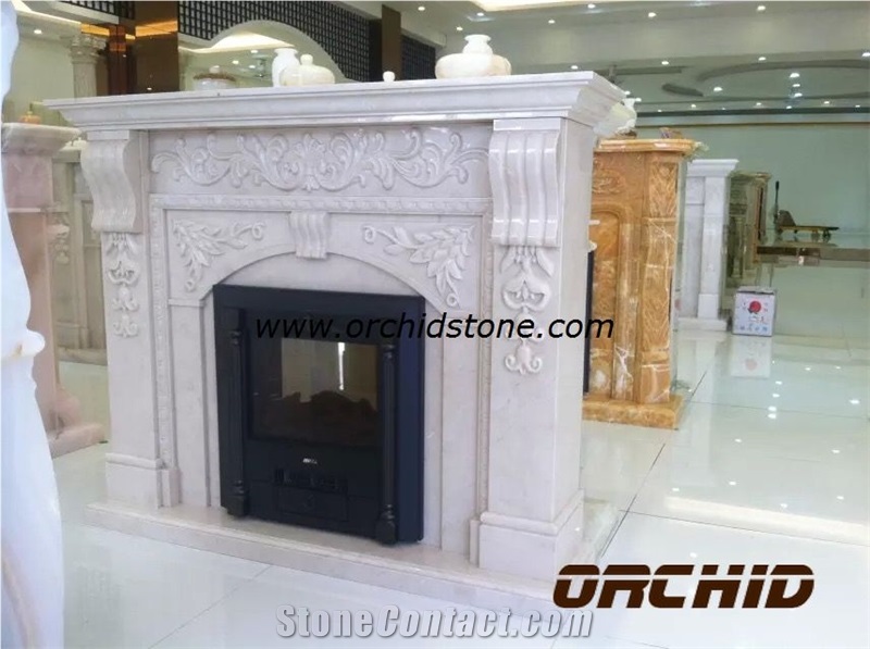 Carved fireplace