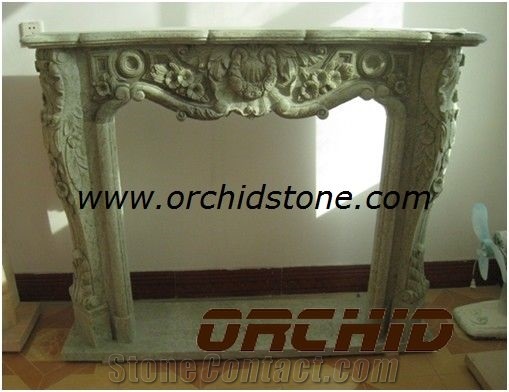 China Green Marble Decorative Fireplace Maker