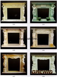 China Multicolor Marble Decorative Fireplace Mantel Decorative Fireplace Maker