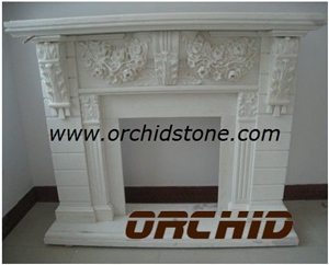 China White Marble Decorative Fireplace