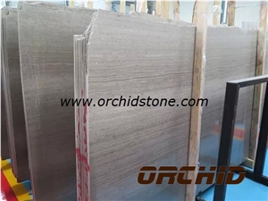 Polished Wooden Marble Tiles, Coffee Wooden Marble Slabs & Tiles