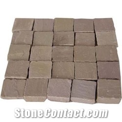 Cobbles, Autumn Brown Sandstone Cube Stone & Pavers