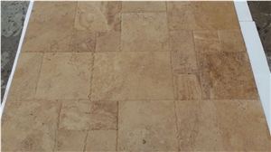 Classic Brown Travertine French Pattern Tiles & Slabs, Floor Tiles, Wall Tiles