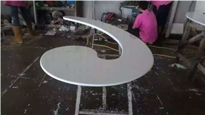 Artificial White Stone Handwork Table Tops,Costom-Made Products,Manmade Stone Table Top Design