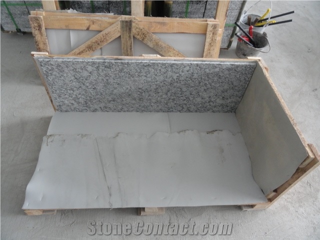 G377 Grey Granite Tiles Wooden Crates Packing,Spray White Granite Tiles &Slabs Flamed-Hot Products
