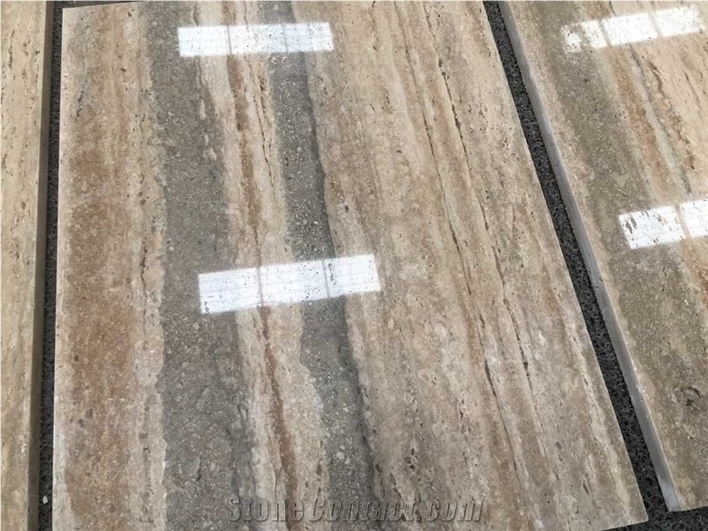 Ocean Blue Silver Travertine Slabs Polished,Machine Vein Cutting Panel Tiles for Walling,Floor Stepping Pattern