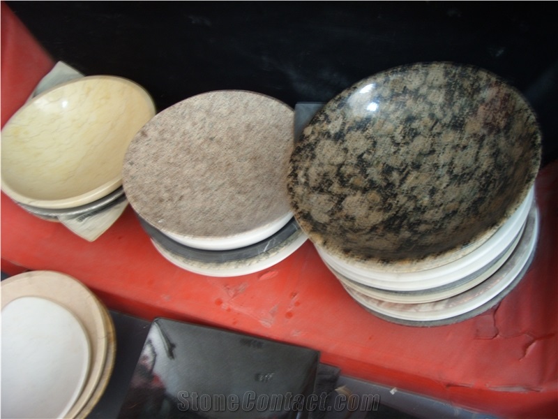 Polished Colorful Marble and Granite Basins,Round and Square Polished Sinks,China Handwork Basins