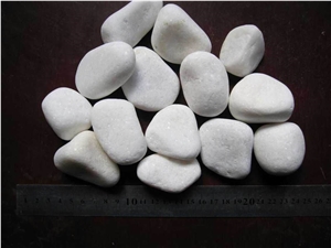 Pure White Granite Pebbles Stone,China 30mm-50mm Polished White Pebble Stones