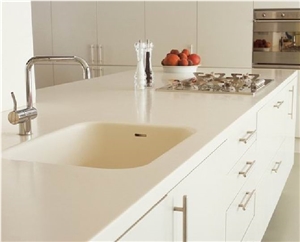 White Quartz Countertop, White Quartz Stone Kitchen Top, Quartz Stone Vanity Top