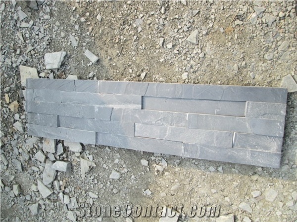 Cheap China Black Slate Cultured Stone For Wall Cladding Decor, Ledge/Loose Stone Feature Wall, Natural Building Stone Wall Decoration, Thin Stone Veneer