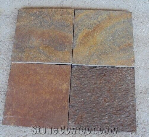 Cheap China Popular Natural Split Brown Rusty Slate Tiles Floor