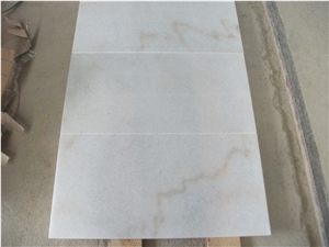 China Guangxi White Marble Slabs & Tiles with Yellow Veins Polished Thin Tiles for Wall and Floor