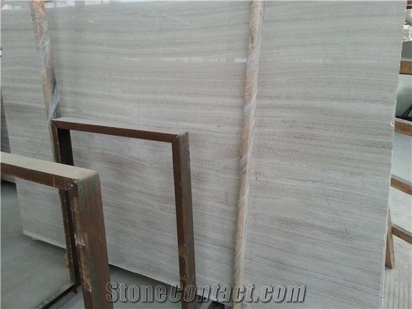 China Popular Silk Georgette/ Wood-Grain White Wooden Marble Slabs, Tiles Natural Building Stone Flooring,Feature Wall,Interior Paving,Clading,Decoration Quarry Owner