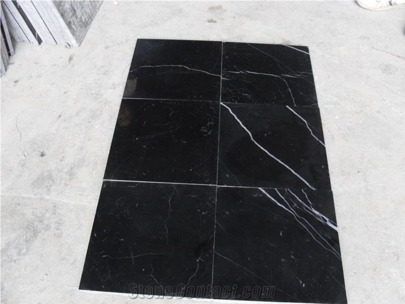 Chinese Nero Marquina Marble Tiles & Slabs