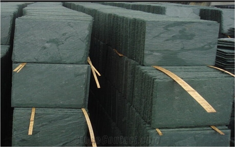Natural Split China Green Slate Tiles & Slabs for Wall Cladding