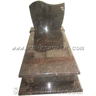 Brown Granite Monument,Brown Tombstone,Western Headstone,France Monument Style Design