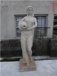 Chchina Grey Granite Carving Girl Sculptures & Statues,Exterior Decoration,China Granite,Wholesaler,Quarry Owner-Xiamen Songjia