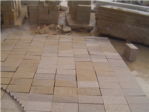 China Beige Granite Cube Stone & Pavers Sets Floor Covering Cube Road Pavement Stone