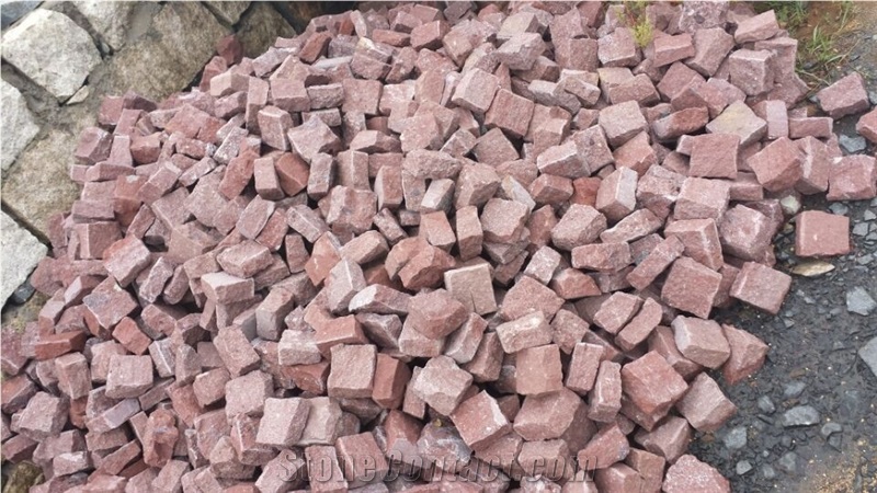 China Factory Red Porphyry Cube Stone,Red Granite,For Outdoor Paving,Wholesaler,Quarry Owner