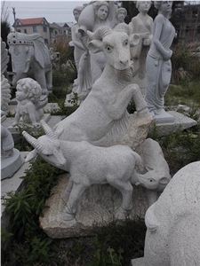 China Grey Granite Carving Animal Goat Sculptures & Statues,Exterior Decoration,Wholesaler,Quarry Owner-Xiamen Songjia