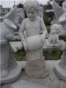 China Grey Granite Carving Baby Sculptures & Statues, Exterior Decoration,China Granite,Wholesaler,Quarry Owner-Xiamen Songjia