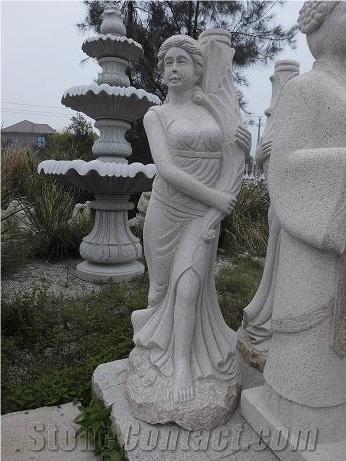 China Grey Granite Carving Girl Sculptures & Statues, Exterior Decoration,China Granite,Wholesaler,Quarry Owner-Xiamen Songjia