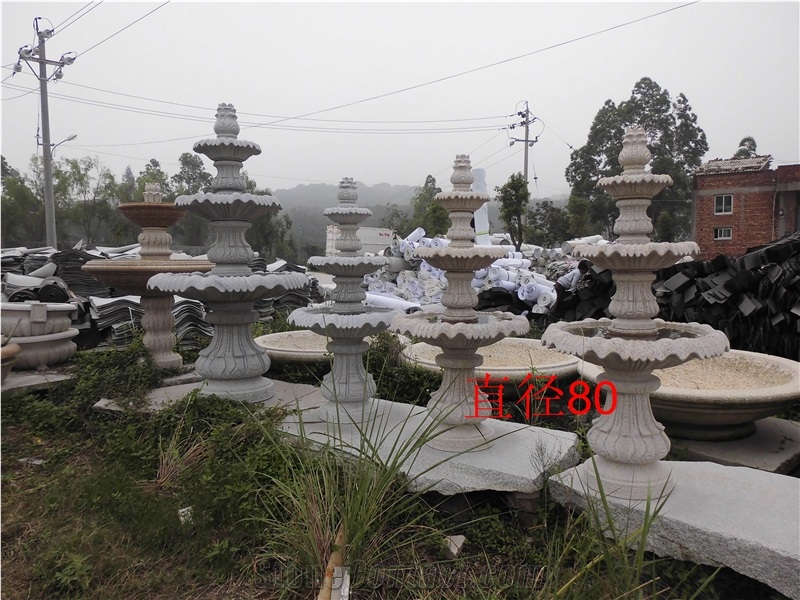 China Grey Granite Fountain for Exterior Decoration,Water Fountain,Wholesaler,Quarry Owner-Xiamen Songjia