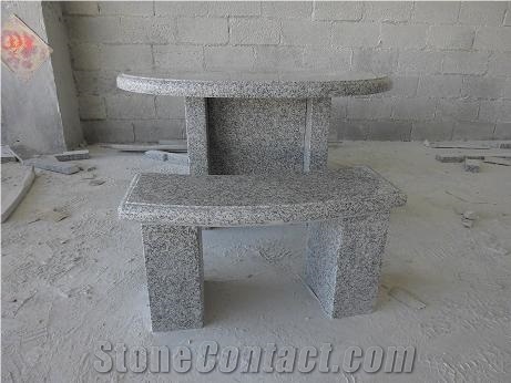 China Grey Granite Table Bench,Stone Table for Tea or Talking in the Garden,Wholesaler,Quarry Owner-Xiamen Songjia