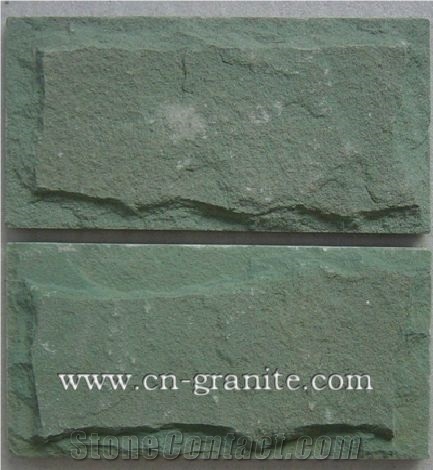 China Own Factory Green Slate Mushroomed Stone Tile,China Slate Tile,Slate Tile Flooring and Wall Cladding