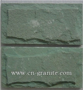 China Own Factory Green Slate Mushroomed Stone Tile,China Slate Tile,Slate Tile Flooring and Wall Cladding