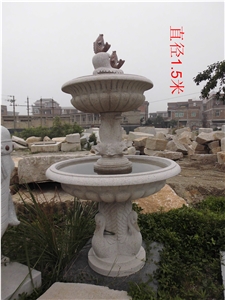 China White Granite Water Fountain,Granite Fountain,Landscaping Decoration,Wholesaler,Quarry Owner-Xiamen Songjia