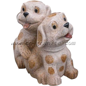 Cute Dogs Animal Statue Sculpture Garden Indorr Decoration Granite on Hot Sales