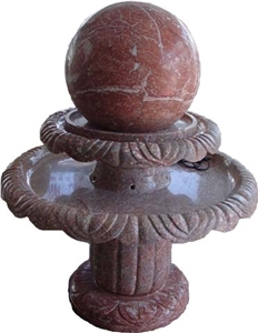 Fountain Ball, Fengshui Ball Fortune Ball, Red Granite Fountain,Garden Water Fountain,Red Stone Water Fountain, Polished Ball Fountain, Exterior Sculptured Fountain,Outdoor Sculptured Fountains