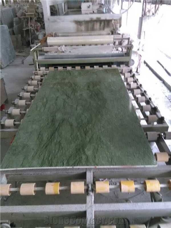 Green Polished Flame Marble Chinese Slabs Tiles for Floor Covering on Sale Promotion