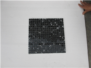 Spain Cheap Negro Marquina Marble Mosaic, Black Marble Mosaic