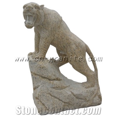 Vantage Leopard Animal Statues Sculpture Handcarfts as Gift with Cheap Price, Brown Granite Statues