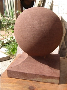 Agra Red Sandstone Stone Ball Pillar Quoins
