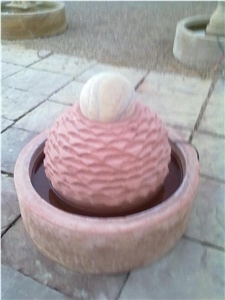 Bansi Pink Sandstone Garden Fountain