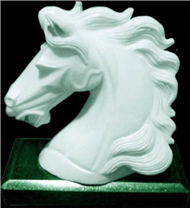Stone Animal Statue, Makrana White Marble Sculpture