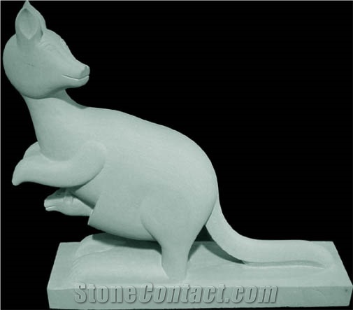 Stone Animal Statue, Mint White Sandstone Sculpture