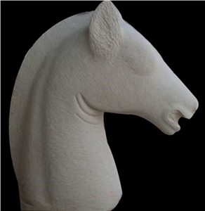 Stone Animal Statue, Mint White Sandstone Sculpture & Statue