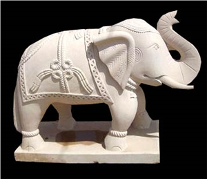 Stone Animal Statue, Mint White Sandstone Sculpture & Statue