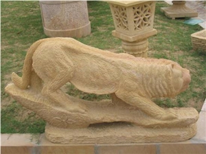 Stone Animal Statue, Teak Wood Sandstone Sculpture & Statue
