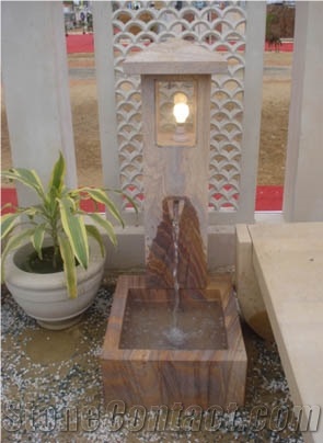 Stone Garden Lamp, Rainbow Sandstone India Lanterns