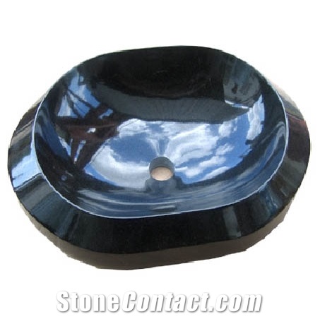 Stone Granite Sink, India Jet Black Granite Basins