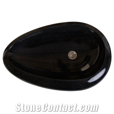 Stone Granite Sink, Jet Black Granite India Basins