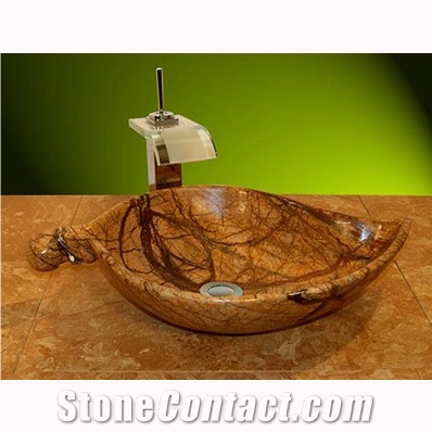 Stone Marble Sink, Rain Forest Brown Marble Sinks & Basins