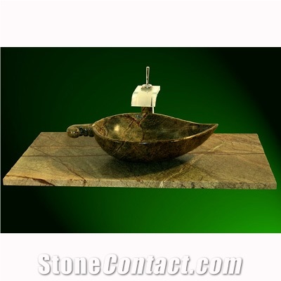 Stone Marble Sink, Rain Forest Green Marble Sinks & Basins
