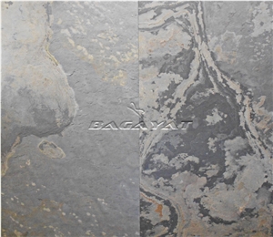 Indian Autumn Rustic Slate Stone Veneer, Grey Rustique Flexible Stone Veneer